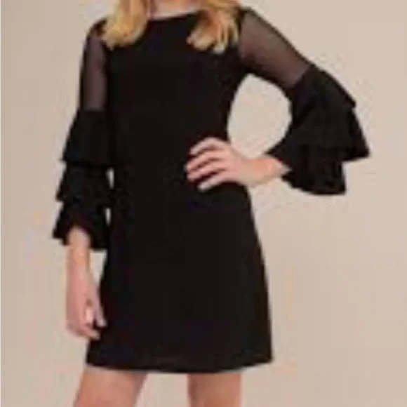 UDT FASHION Navy Flutter, Sleeve Dress in Black Girls Size 14 UDT FASHION Navy Flutter, Sleeve Dress in Black Girls Size 14